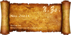 Neu Zsolt névjegykártya